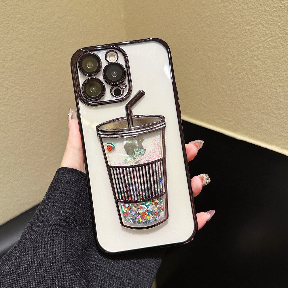 Glitter Star Cup iPhone Case