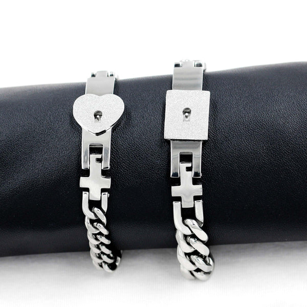2 Pcs Lock Couples Bracelet