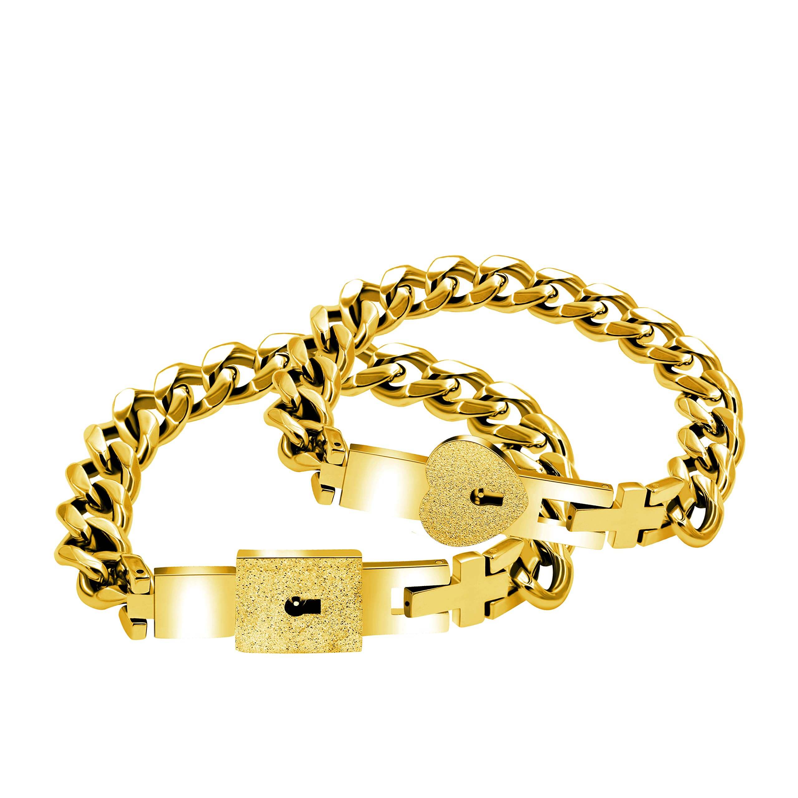 2 Pcs Lock Couples Bracelet